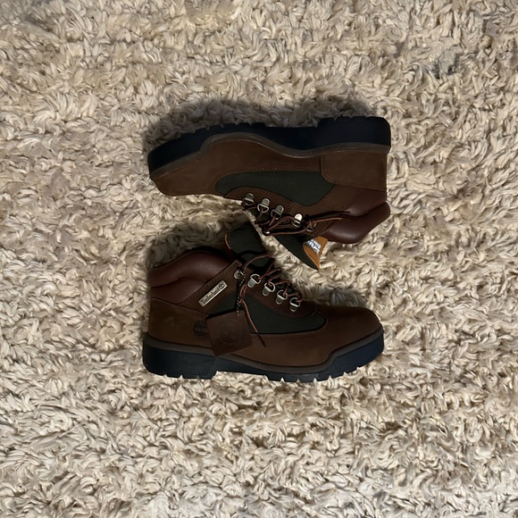 Timberland Men’s Waterproof Field Boots TB0A18A6 Sz 9 Dark Brown Green - Picture 4 of 7